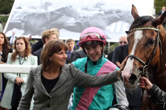Lady Cecil, widow of Henry, enjoyed an emotional afternoon at Ascot alongside jockey James Doyle. Picture: PA