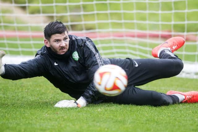 Celtic goalkeeper Lukasz Zaluska is put through his paces at training. Picture: SNS