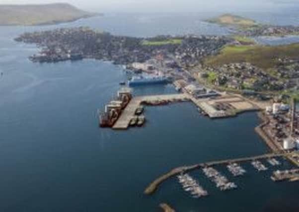 An artist's impression of the expansion of Shetland's main harbour. Picture: John Coutts