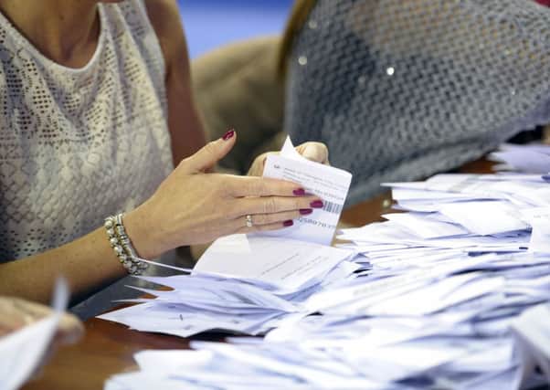 Votes are counted in last month's independence referendum. Nationalist parties could hold the key to next year's General Election, according to Plaid Cymru leader Leanne Wood. Picture: John Devlin