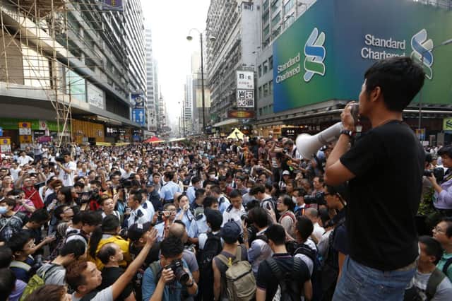 The Hong Kong demonstrations are entering their fifth week. Picture: AP