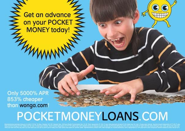 Poster for pocketmoneyloans.com. Picture: Contributed