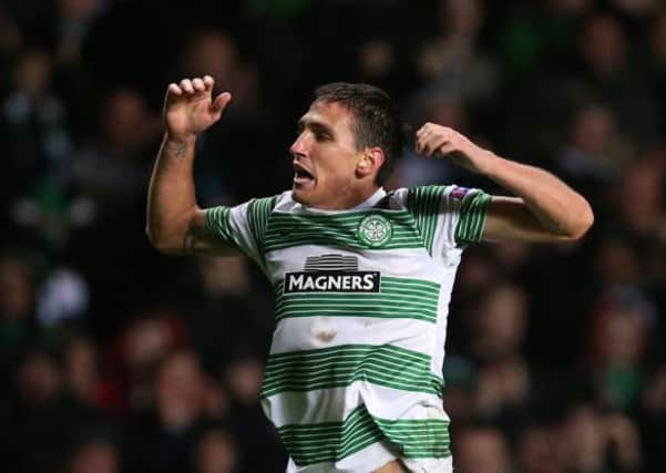 Celtic's Serbian striker Stefan Scepovic celebrates scoring the opening goal against Astra but the striker sits fifth in Europa's misfiring chart. Picture: Getty