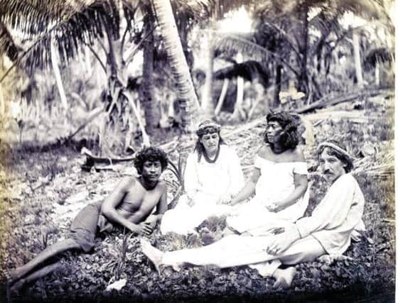 Robert Louis Stevenson with his wife Fanny on the Marquesas Islands in French Polynesia. Picture: Contributed