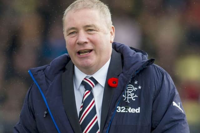 Rangers manager Ally McCoist during his side's win at Dumbarton. Picture: SNS