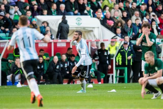 Alim Ozturk celebrates his goal. Picture: Ian Georgeson