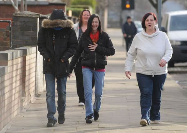 Dee Roberts (left) known locally as Black Dee and Deirdre Kelly (right) known locally as White Dee,  both featured in the Channel 4 series Benefits Street. Picture: PA