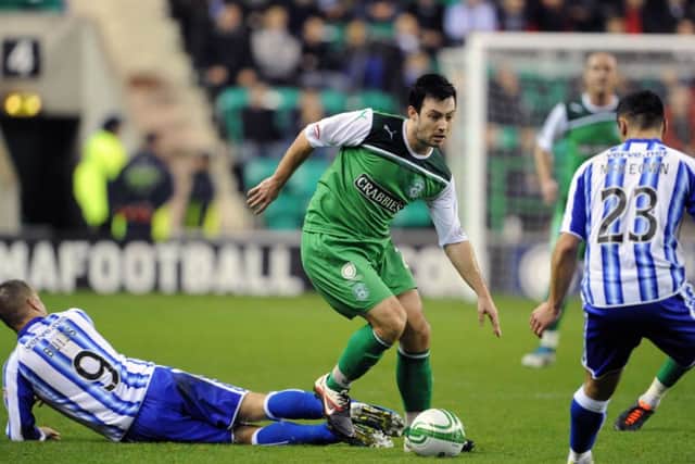 Richie Towell in action for Hibernian against Kilmarnock in November 2011. Picture: Ian Rutherford