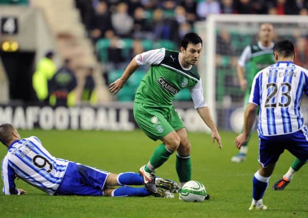 Richie Towell in action for Hibernian against Kilmarnock in November 2011. Picture: Ian Rutherford