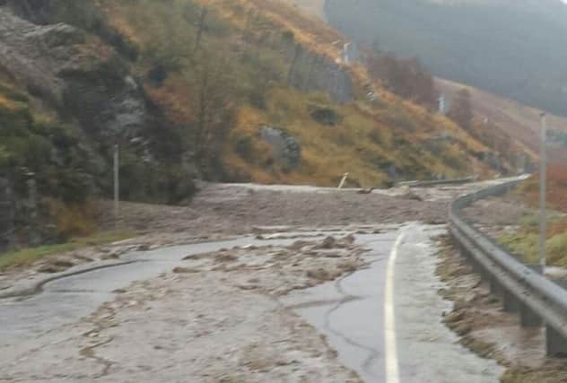 One of the landslips on the A83. Picture: Bear Scotland