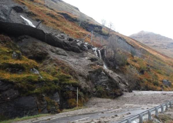 A landslip on the A83 Rest and Be Thankful road. Picture: Contributed