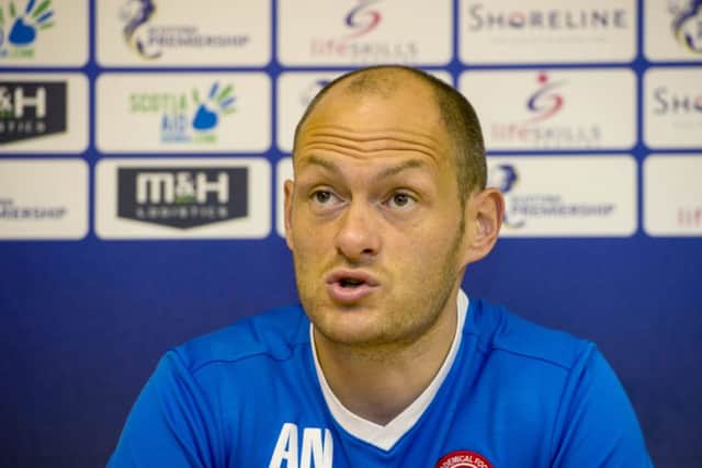 Hamilton player/manager Alex Neil speaks to the press ahead of his side's clash with Aberdeen. Picture: SNS