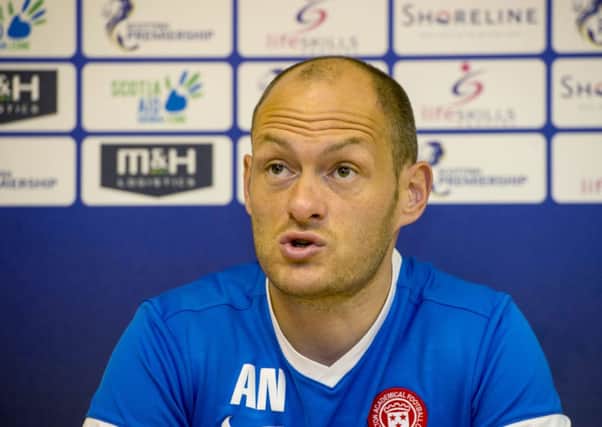 Hamilton player/manager Alex Neil speaks to the press ahead of his side's clash with Aberdeen. Picture: SNS