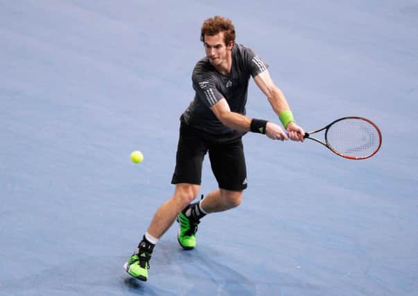 Andy Murray in action against Julien Benneteau. Picture: Getty