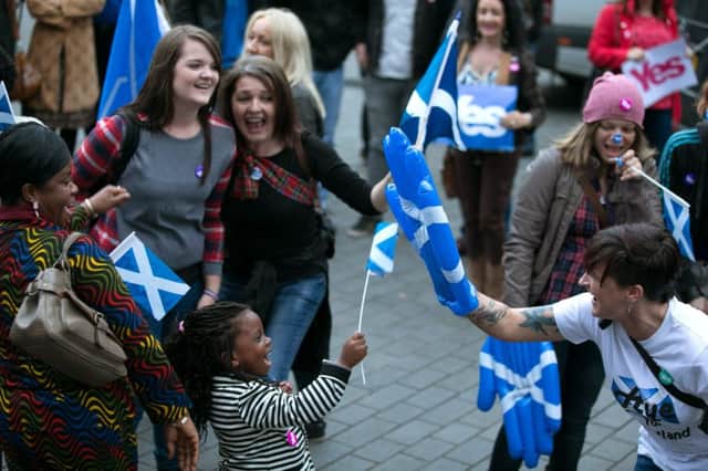Yes campaigners on the streets of Edinburgh. Picture: Getty