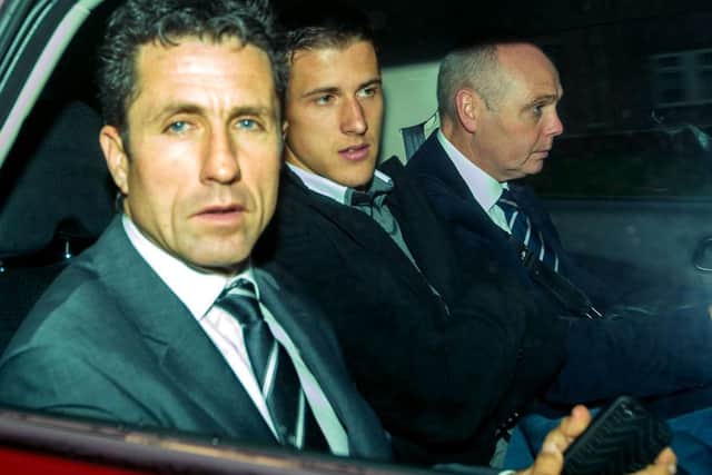 Tonev and Collins left Hampden without making comment, but the player is said to be distraught at the verdict. Aberdeen also declined to comment further. Picture: SNS