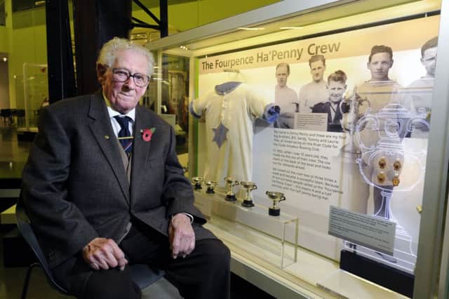 Jimmy Penny (92) opens the display telling the story of the Penny brothers. Picture: John Devlin