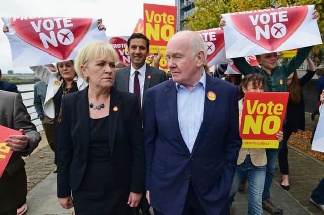 Johann Lamont and John Reid out campaigning. Picture: Getty