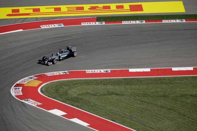 Lewis Hamilton negotiates a corner during practice for the US Grand Prix. Picture: AP