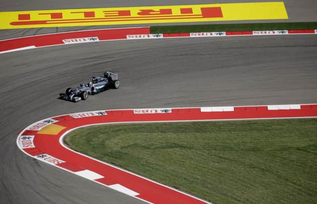Lewis Hamilton negotiates a corner during practice for the US Grand Prix. Picture: AP