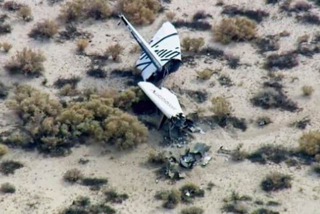 Wreckage in the Mojave Desert. Picture: AP/KABC TV