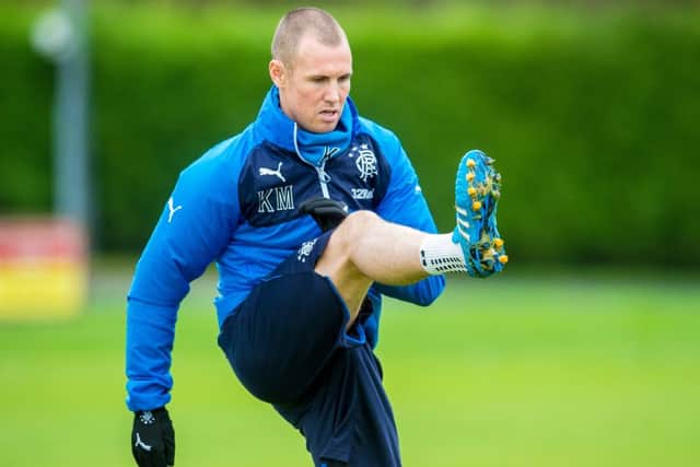 Rangers ace Kenny Miller is put through his paces at training. Picture: SNS