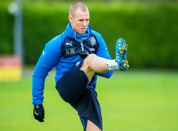 Rangers ace Kenny Miller is put through his paces at training. Picture: SNS