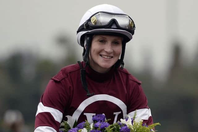 Rosie Napravnik said she was stopping racing after winning on Untapable. Picture: Kelvin Kuo