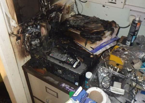 The aftermath of an e-cigarette fire in London. Picture: PA