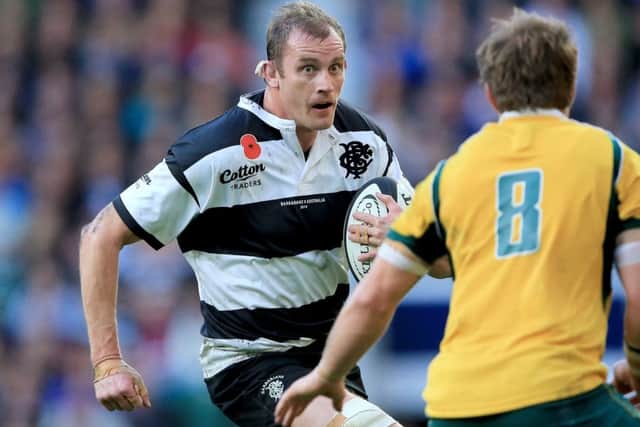 Alastair Kellock of The Barbarians is faced by Ben McCalman of Australia. Picture: Getty