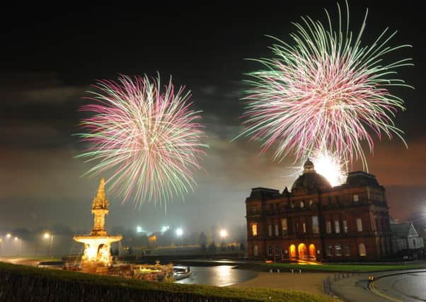 Fireworks light up the night sky in Glasgow Green. Picture: Robert Perry