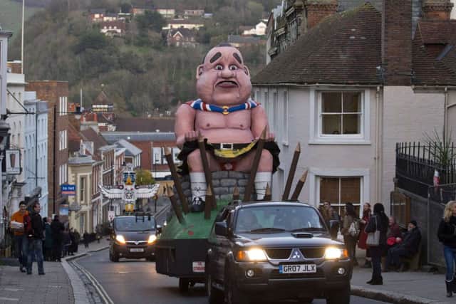 An effigy of Alex Salmond has been burned despite claims it was to be removed from a bonfire parade. Picture: Getty