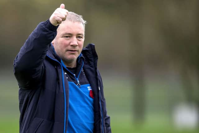 Rangers manager Ally McCoist gives the thumbs up during training. Picture: SNS