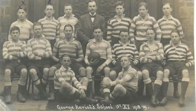 George Heriots First XV 1918-19 including Dimitrije Dulkanovic and Danilo Pavlovic (back row left) from Serbia