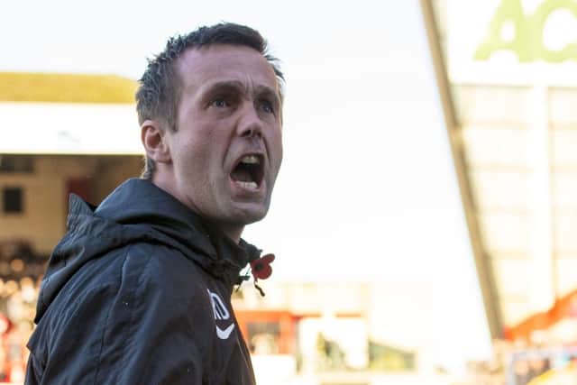 Ronny Deila gestures during the Scottish Premiership match. Picture: SNS