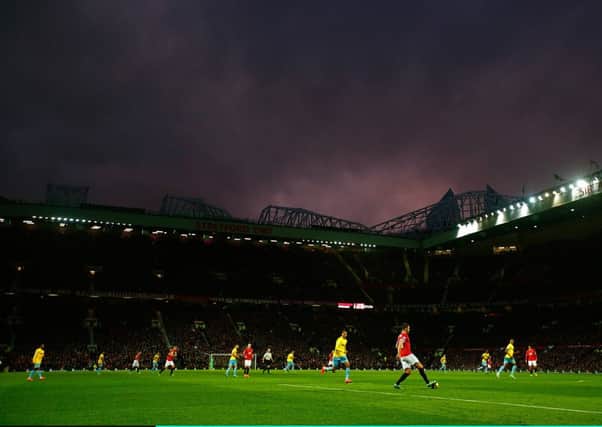 Old Trafford, during the match between Manchester United and Crystal Palace. Picture: Getty