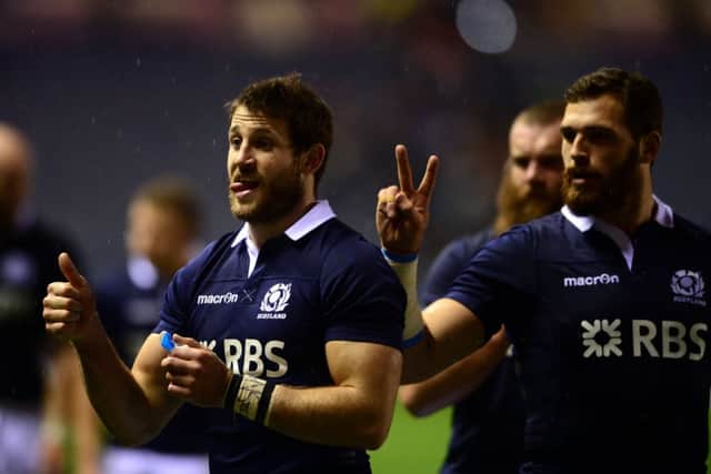 Tommy Seymour acknowledges the fans after Scotland's victory over Argentina. Picture: Getty