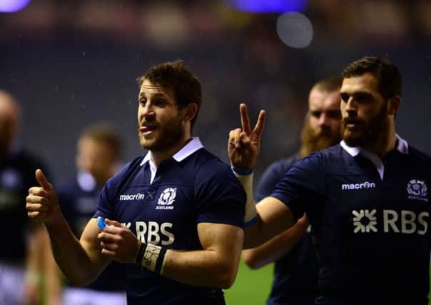 Tommy Seymour acknowledges the fans after Scotland's victory over Argentina. Picture: Getty