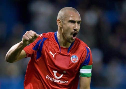 Helsingborg's Henrik Larsson reacts after scoring for Helsingborg inb 2007. Picture: Getty