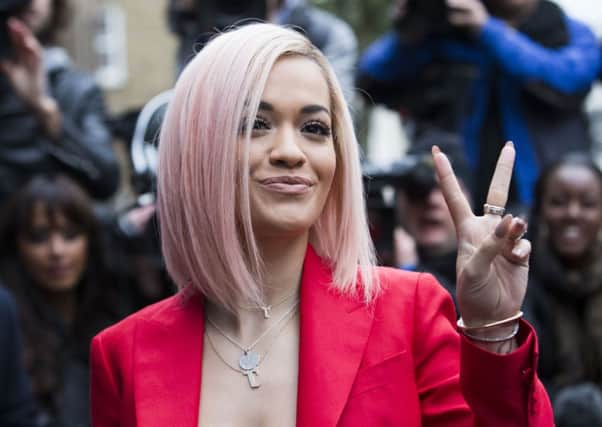 British singer Rita Ora arrives at a west London studio to record the new Band Aid 30 single. Picture: Getty