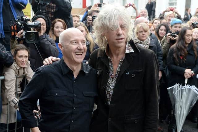 Midge Ure (left) and Bob Geldof arrive for the recording of the Band Aid 30 single at Sarm Studios in Notting Hill, London. Picture: PA