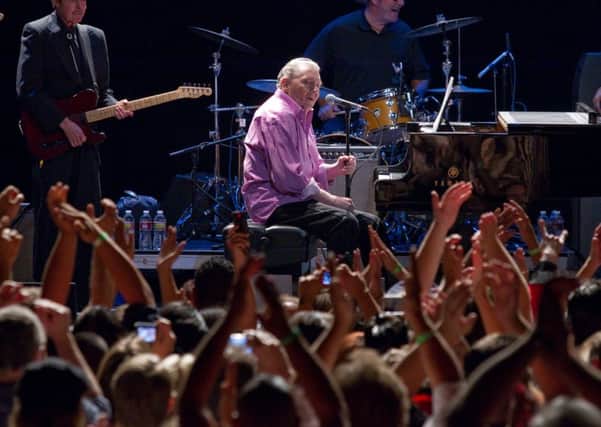 Jerry Lee Lewis performs on his 75th birthday in Pomona, California. Picture: Getty
