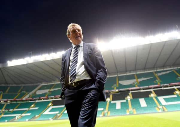 England manager Roy Hodgson heads onto the pitch at Celtic Park. Picture: SNS