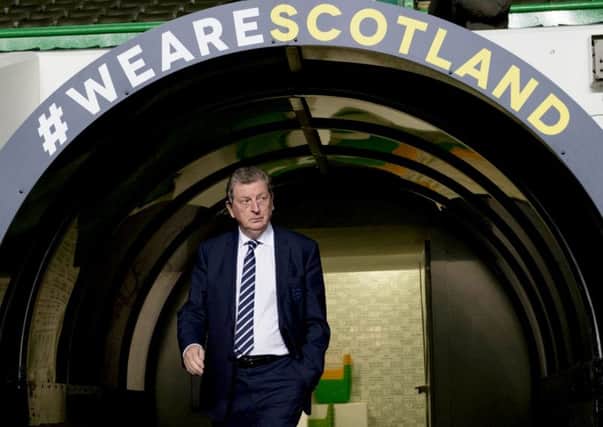 England manager Roy Hodgson heads onto the pitch at Celtic Park where he expects a hot reception for his team tonight and a great game against Scotland. Picture: SNS