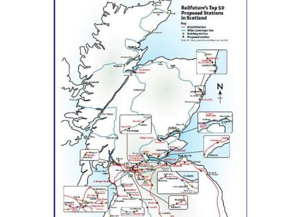 The group has compiled a top 50 list of stations to be opened or re-opened from Beattock to Culloden, with a further 45 to follow. Picture: Contributed