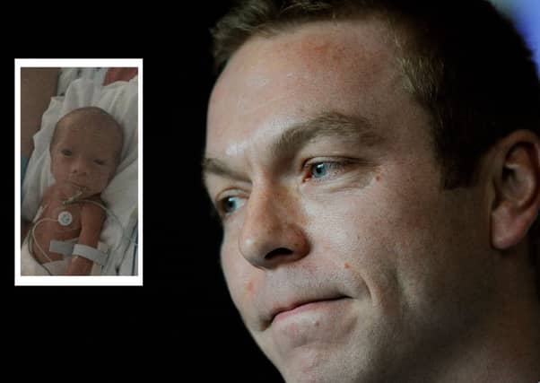 Sir Chris Hoy and son Callum. Picture: Edinburgh Evening News Montage