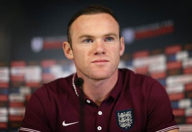 Wayne Rooney talks to the media ahead of the Scotland v England match. Picture: AFP