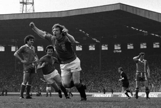 Alex MacDonald celebrates giving Rangers a 1-0 lead over Aberdeen in the 1978 Scottish Cup final. Picture: SNS
