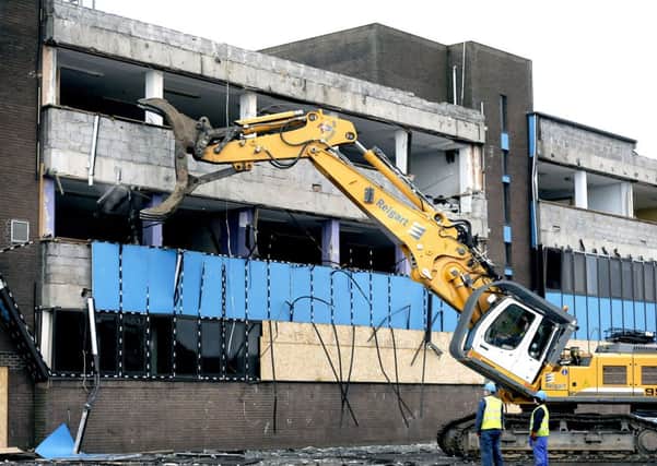 Demolition work begins on Abronhill High School in Cumbernauld, the setting for cult Scottish film Gregory's Girl. Picture: Michael Gillen