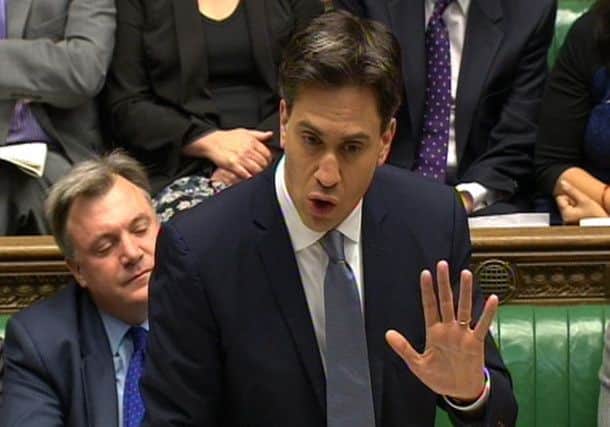 Labour party leader Ed Miliband speaks during Prime Minister's Questions in the House of Commons. Picture: PA